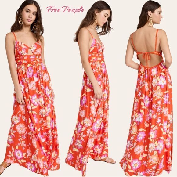 NWT Free People floral boho maxi dress - Picture 1 of 9